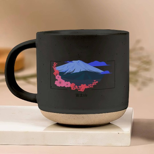 Mount Fuji Pottery Mugs