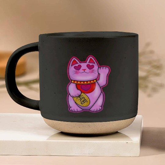 Cute Maneki Neko Romance Cat Pottery Mugs
