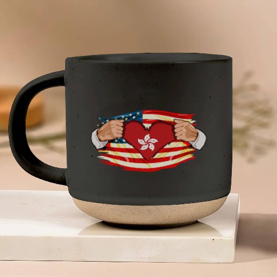Hong Kongese Who Live in America HongKong Flag Pottery Mugs