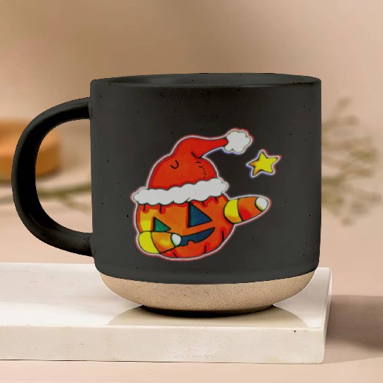 Jack O Lantern Dabbing Christmas Pottery Mugs