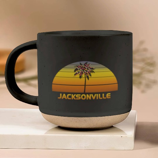 Jacksonville Florida Palm Tree Christmas Lights Pottery Mugs