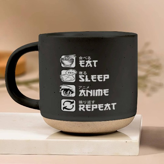 Eat Sleep Anime Repeat Japan Manga Pottery Mugs