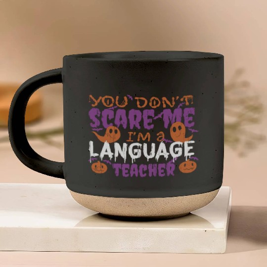 Ghost Pumpkin Language Teacher Halloween Pottery Mugs