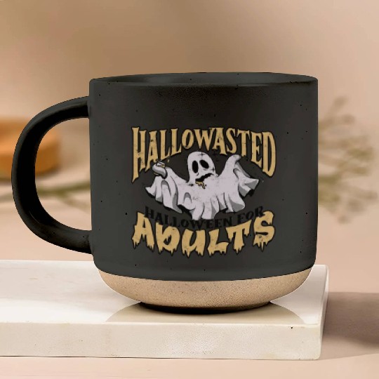 Hallowasted - Halloween for adults - happy Pottery Mugs