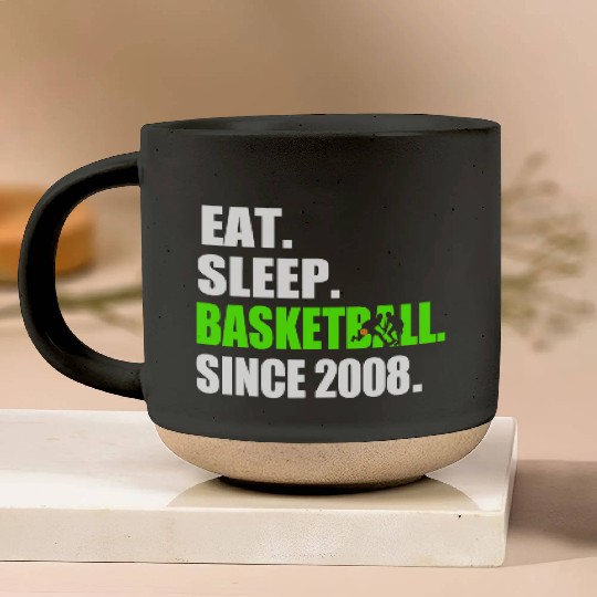 Eat Sleep Basketball Since 2008 11th Birthday Pottery Mugs