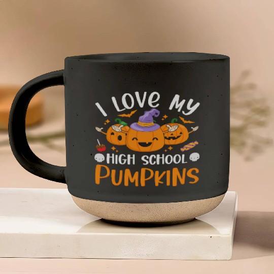 I Love My High School Pumpkins Halloween Teachers Pottery Mugs