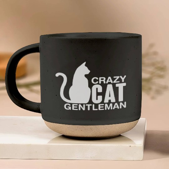 Crazy Cat Gentleman Pottery Mugs