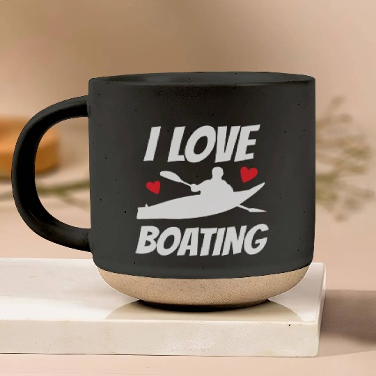 I Love Boating Kayak Boat Yacht Captain Ship Pottery Mugs