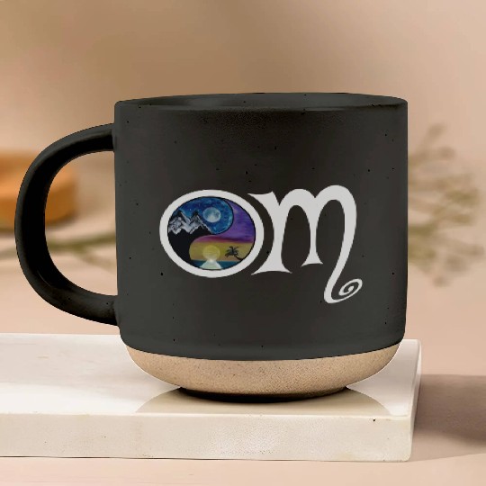 OM Ying Yang Pottery Mugs