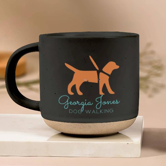 GEORGIA JONES DOG WALKING TESHIRT Pottery Mugs