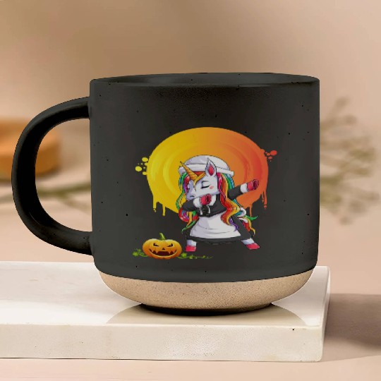 Halloween Unicorn Pony Magical Fantasy Dabbing Pottery Mugs