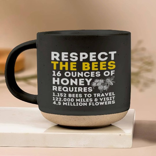 Respect The Bees Bee Lover Beekeeping Beekeeper T Pottery Mugs