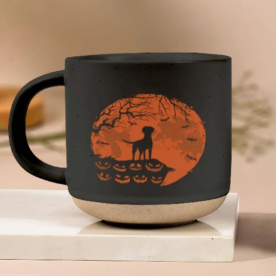 Rhodesian Ridgeback And Moon Halloween Funny Dog Pottery Mugs