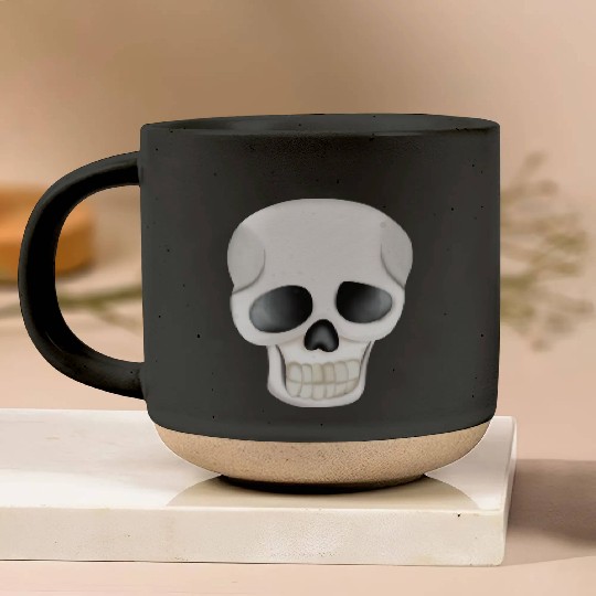 Happy Halloween Skull Pottery Mugs