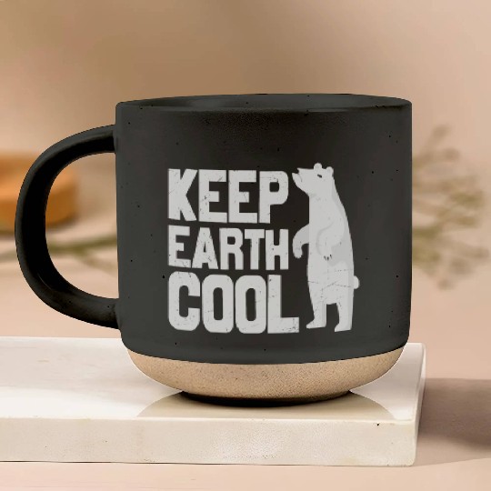 Keep Earth Cool Earth Protect Polar Bear Animal Pottery Mugs