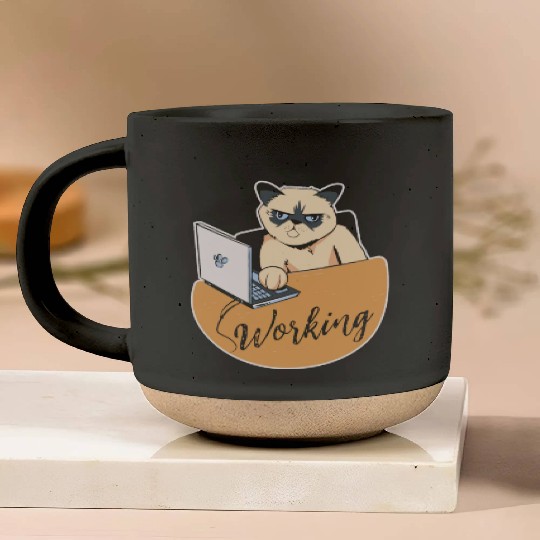 Working Cat Busy Cat Owner Professional Worker Pottery Mugs