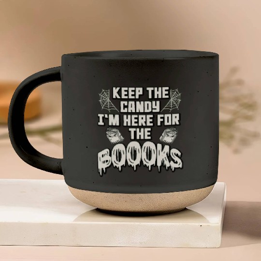Here for The Books Funny Book Lover Halloween Pottery Mugs