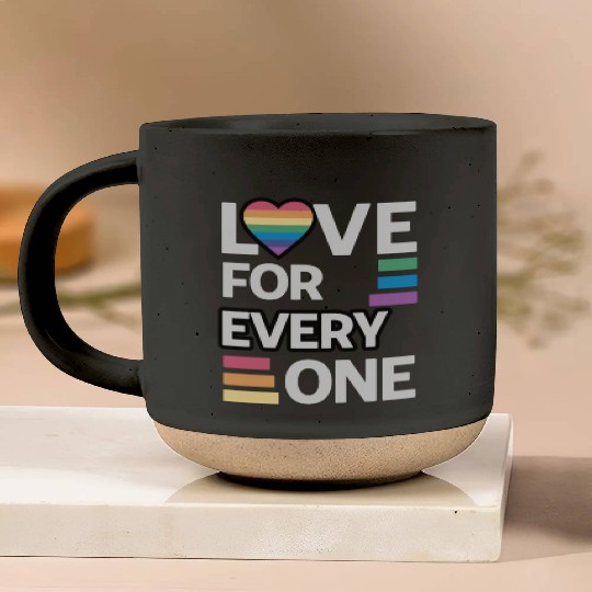 Rainbow unisex love for everyone Pottery Mugs