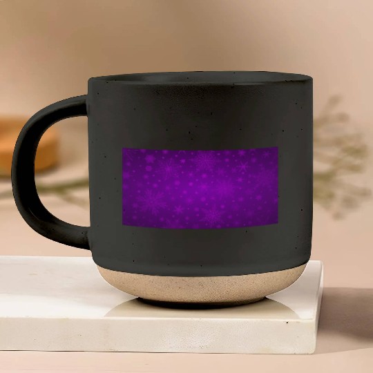Beautiful Purple Snowflakes Pattern Pottery Mugs