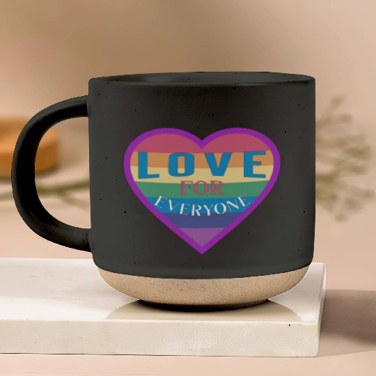 Heart rainbow unisex love for everyone Pottery Mugs