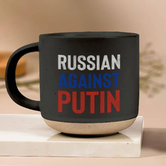 Russian against Putin russia flag grunge Pottery Mugs