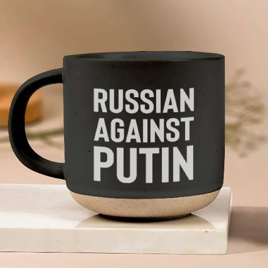 Russian against Putin white Pottery Mugs