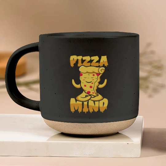 Serenity Pizza Meditation Yoga Pizza Lover Yoga Pottery Mugs