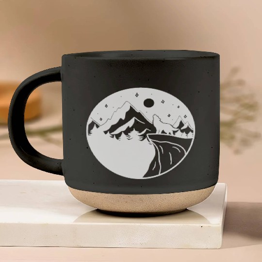 Wolf on the Mountain Pottery Mugs