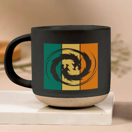 Dragon Ying Yang Pottery Mugs