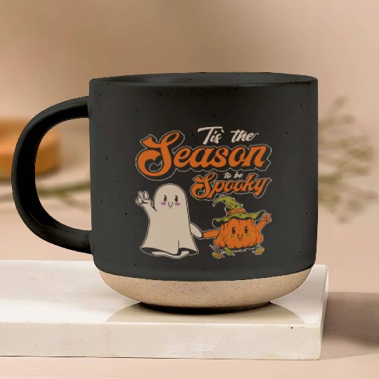 Cute Spooky Pumpkin Ghost Halloween Season Pottery Mugs