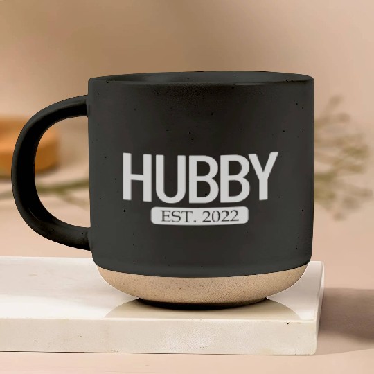 Hubby Est. 2022 Matching Couple Newlywed Marriedma Pottery Mugs