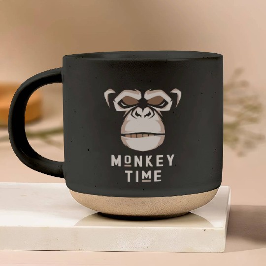 It's Monkey Time Cute Adorable Funny Monkey Face Pottery Mugs
