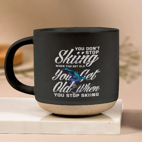 Skiing Old Man Grandpa Gift Ski Hobby Pottery Mugs