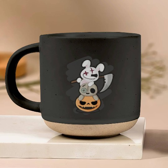 Grim Reaper Killer Bunny - Halloween Pottery Mugs
