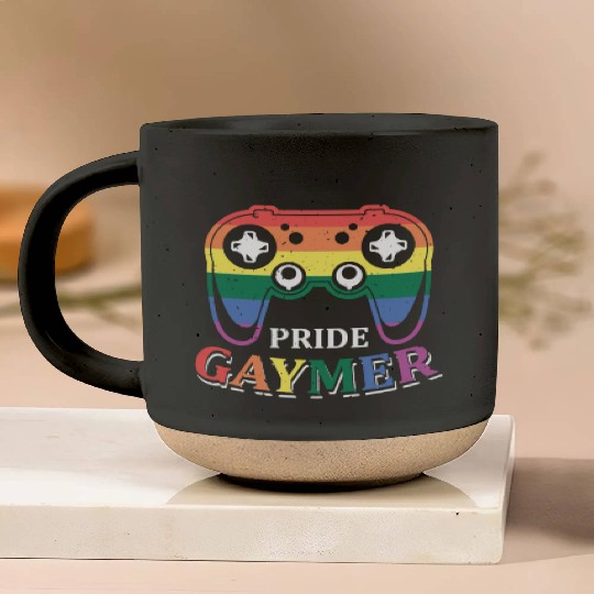 Pride Gaymer LGBT Gay Gamer Rainbow Pride Flag Pottery Mugs