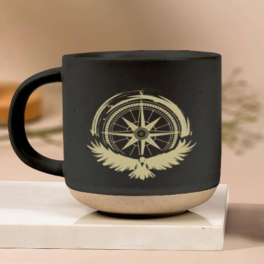 Bird and Compass Camper Gift Pottery Mugs