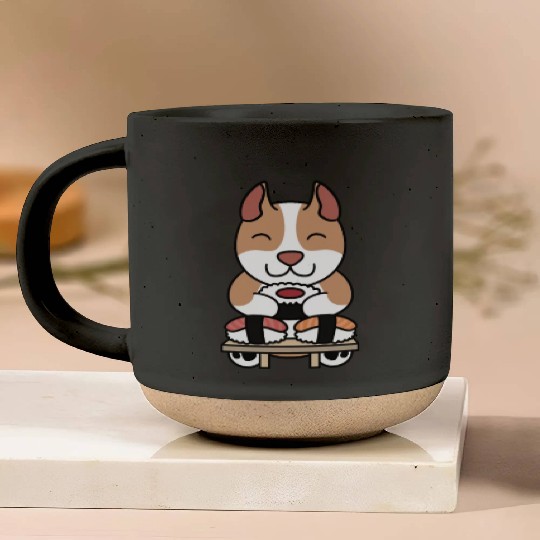 Sushi Lover Pit Bull Pottery Mugs