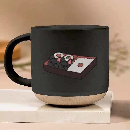 Sushi Bento Box French Bulldog Pottery Mugs