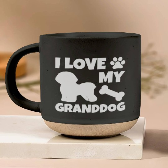 I Love My Granddog Bichon Frise Pottery Mugs