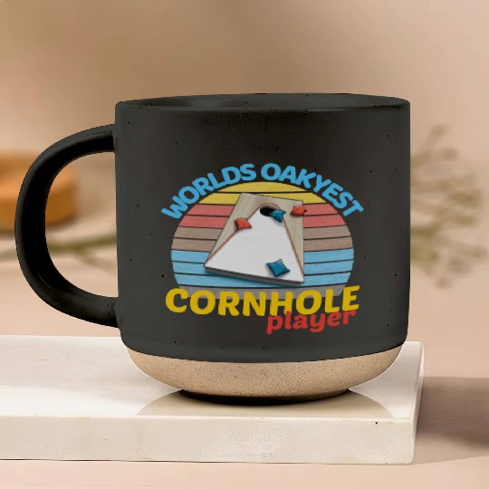 worlds oakyest cornhole player two Pottery Mugs