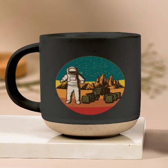 Astronaut on Mars Pottery Mugs