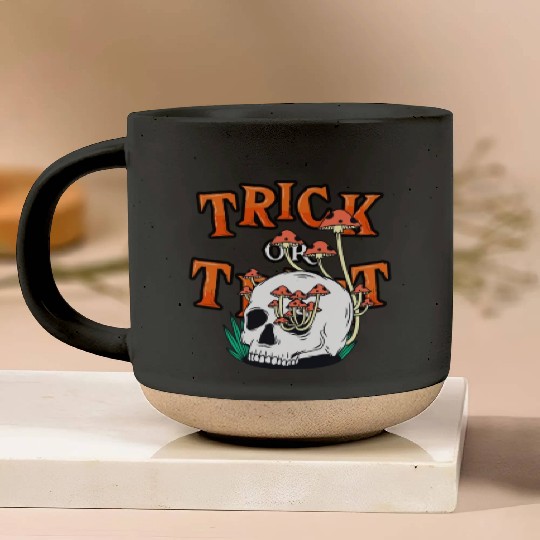 Trick or Treat People With Kindness Skeleton Hallo Pottery Mugs