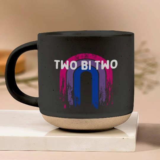 Two Bi Two Bisexual LGBTQ Bi Pride LGBT Sayings Pottery Mugs