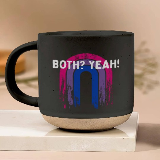 Both Yeah Bisexual LGBTQ Bi Pride Asexual Sayings Pottery Mugs