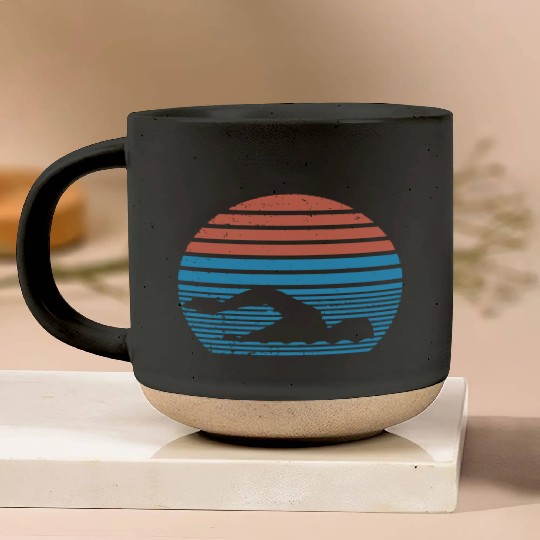 Retro Swim Swimmer Swimming Pottery Mugs