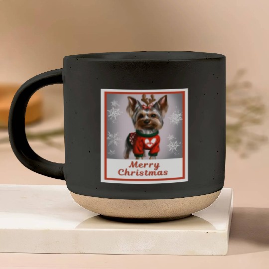 Sweet lucky doggy (Yorkshire terrier) Pottery Mugs