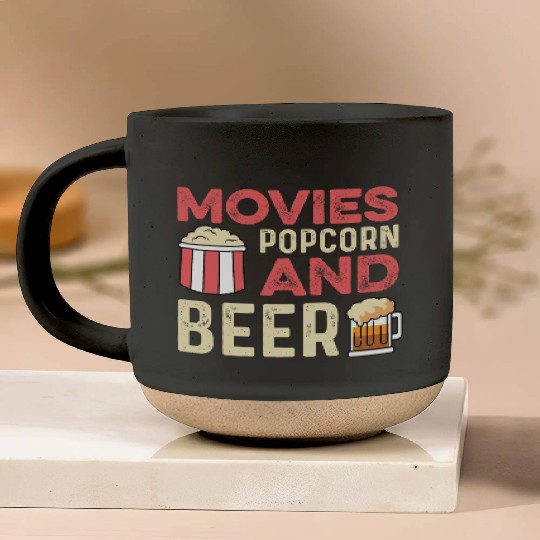 Movie Popcorn Beer Movie Critic Gift Pottery Mugs