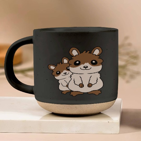 Hamster family small child Pottery Mugs