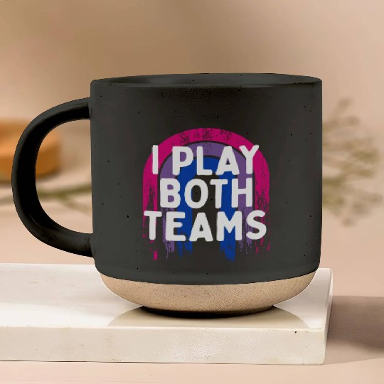 I Play Both Teams Bisexual LGBTQ Bi Pride Dating Pottery Mugs