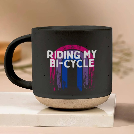 Riding My Bi-Cycle Bisexual LGBTQ Bi Pride LGBT Pottery Mugs